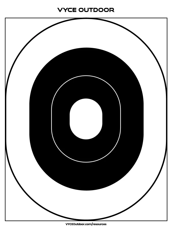 Free printable PDF oval rifle and pistol shooting target