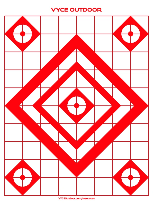 Free printable PDF sight-in target for rifles and pistols